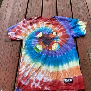 HUF x South Park Tie Dye Graphic T-Shirt Size Small 2017 Collab Double Sided